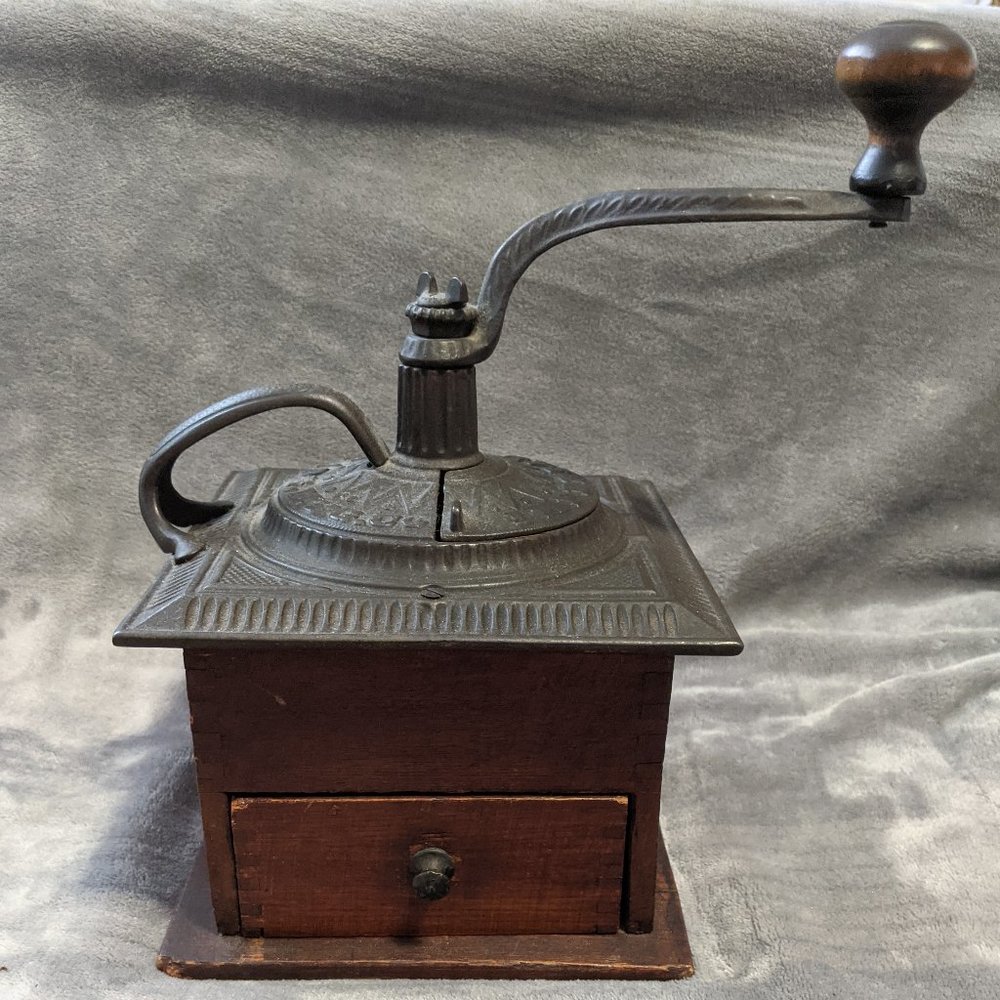 Antique ornate Wooden Imperial Coffee Grinder